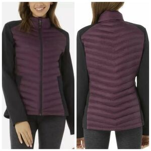 32 Degrees Heat Women's Full Zip Sz Medium Soft Feel Mixed Media Jacket Purple